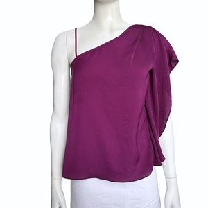 BCBGeneration Mauve Asymmetrical Flowy Satin Cami Top XS